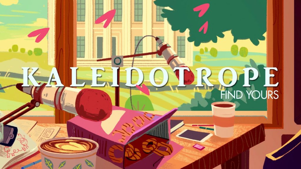 An illustrated title card for the Kaleidotrope podcast.