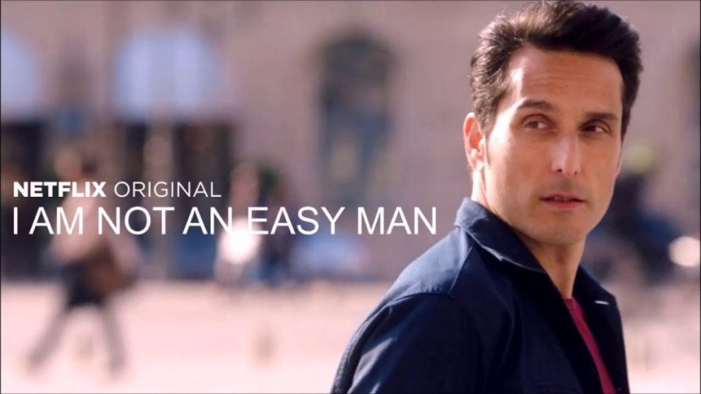 A promotional photo of lead actor Vincent Elbaz from the film I Am Not An Easy Man.