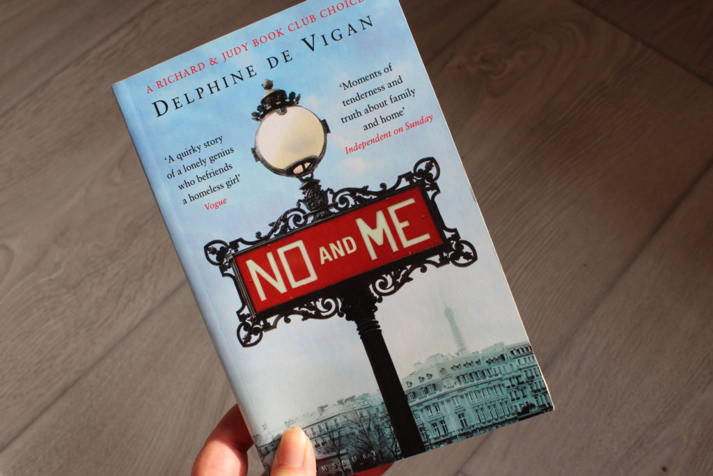 A close up photo of the cover of No and Me by Delphine de Vigan.