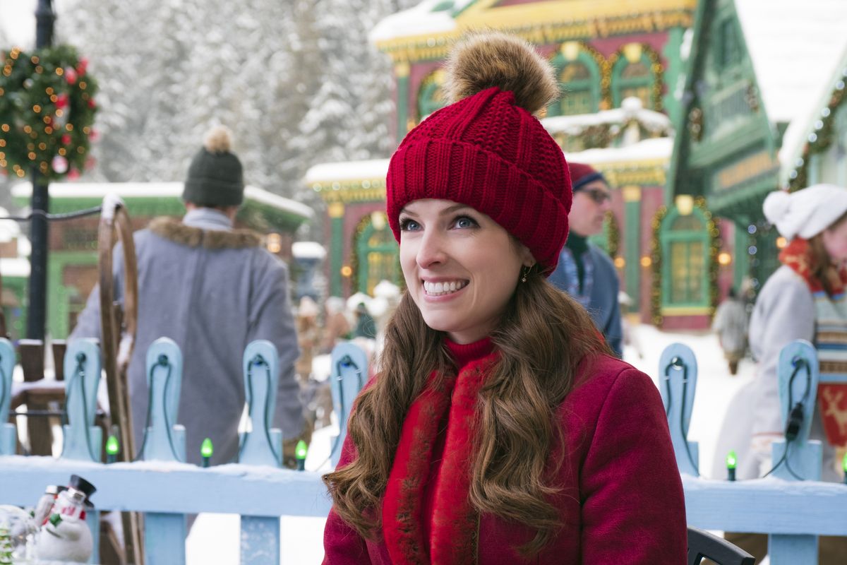 A photo still of Anna Kenrick from the Christmas movie Noelle.