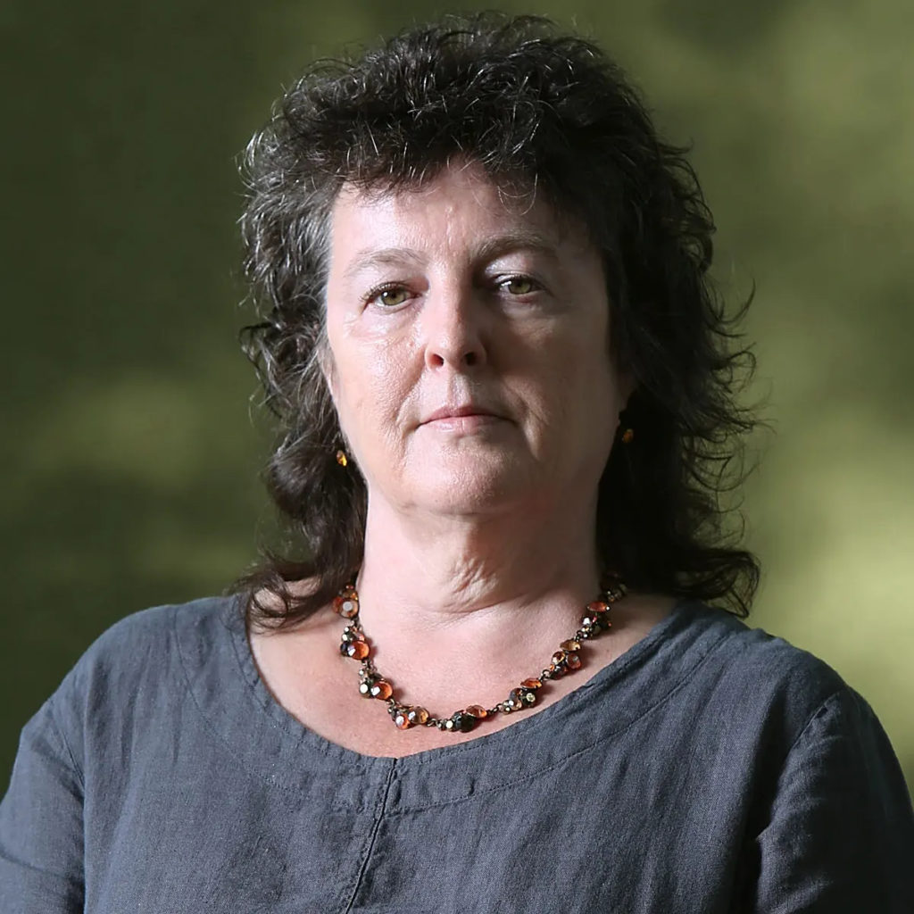 A profile photo of Carol Ann Duffy looking straight into the camera.