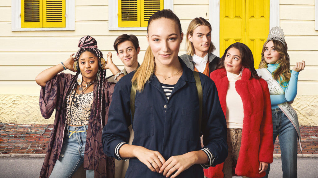 A promotional photo of the cast of Tall Girl, all staring into the camera.